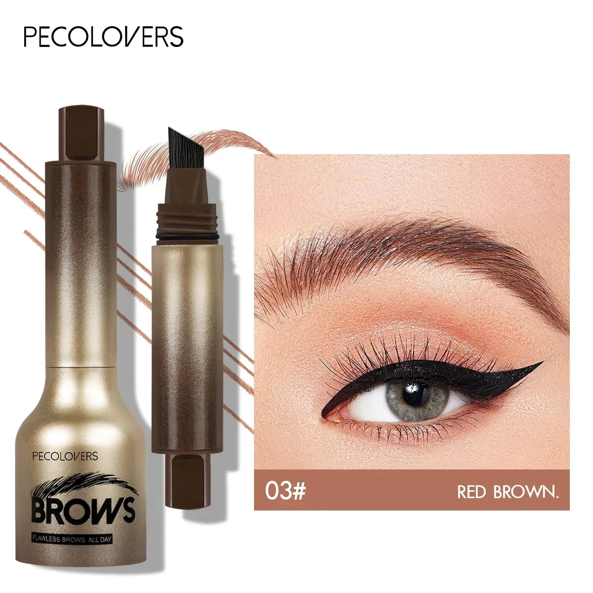 1PC Eyebrow Gel Pen with Angled Brush - Quick-Dry, Long-Lasting, Natural Shaping & Filling for All Skin Types, Waterproof