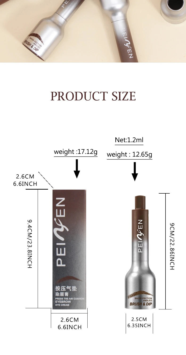 3D Dye Eyebrow Pencil Hairline Anti-smudge Waterproof Lasting Black Brown Brows Large Brush Natural Wild Eyebrow Enhancers Cream