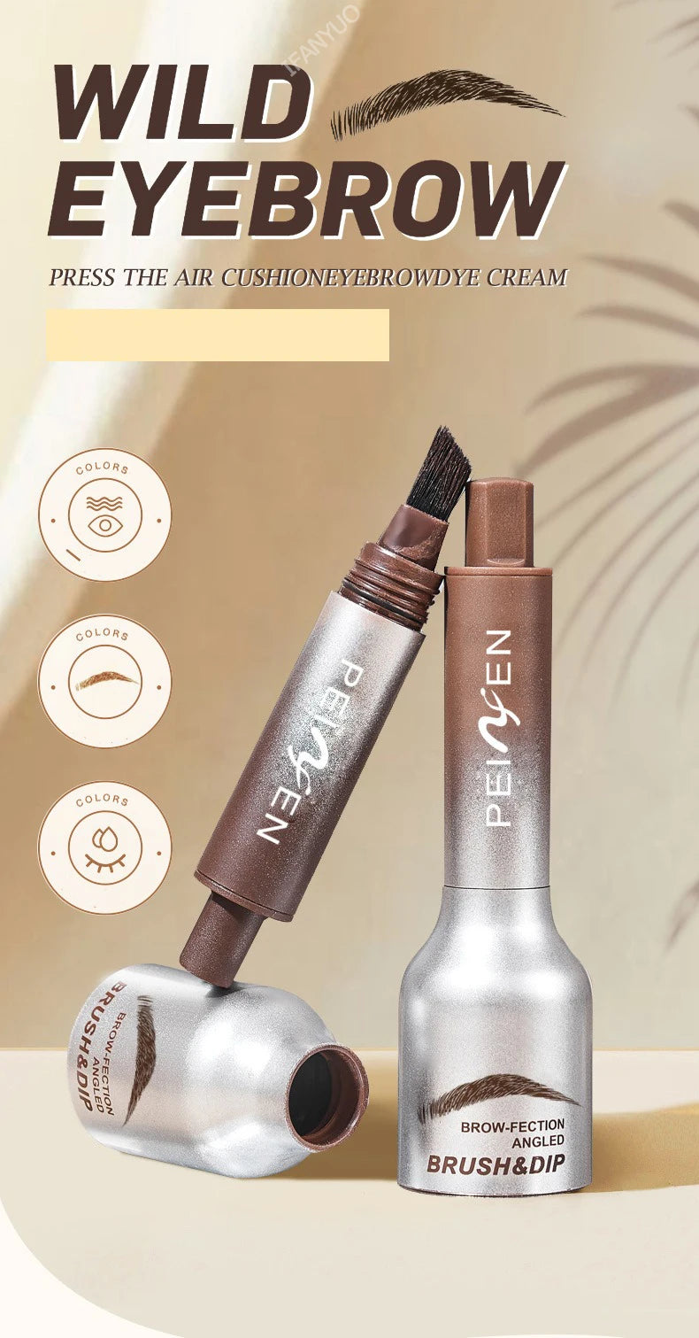 3D Dye Eyebrow Pencil Hairline Anti-smudge Waterproof Lasting Black Brown Brows Large Brush Natural Wild Eyebrow Enhancers Cream