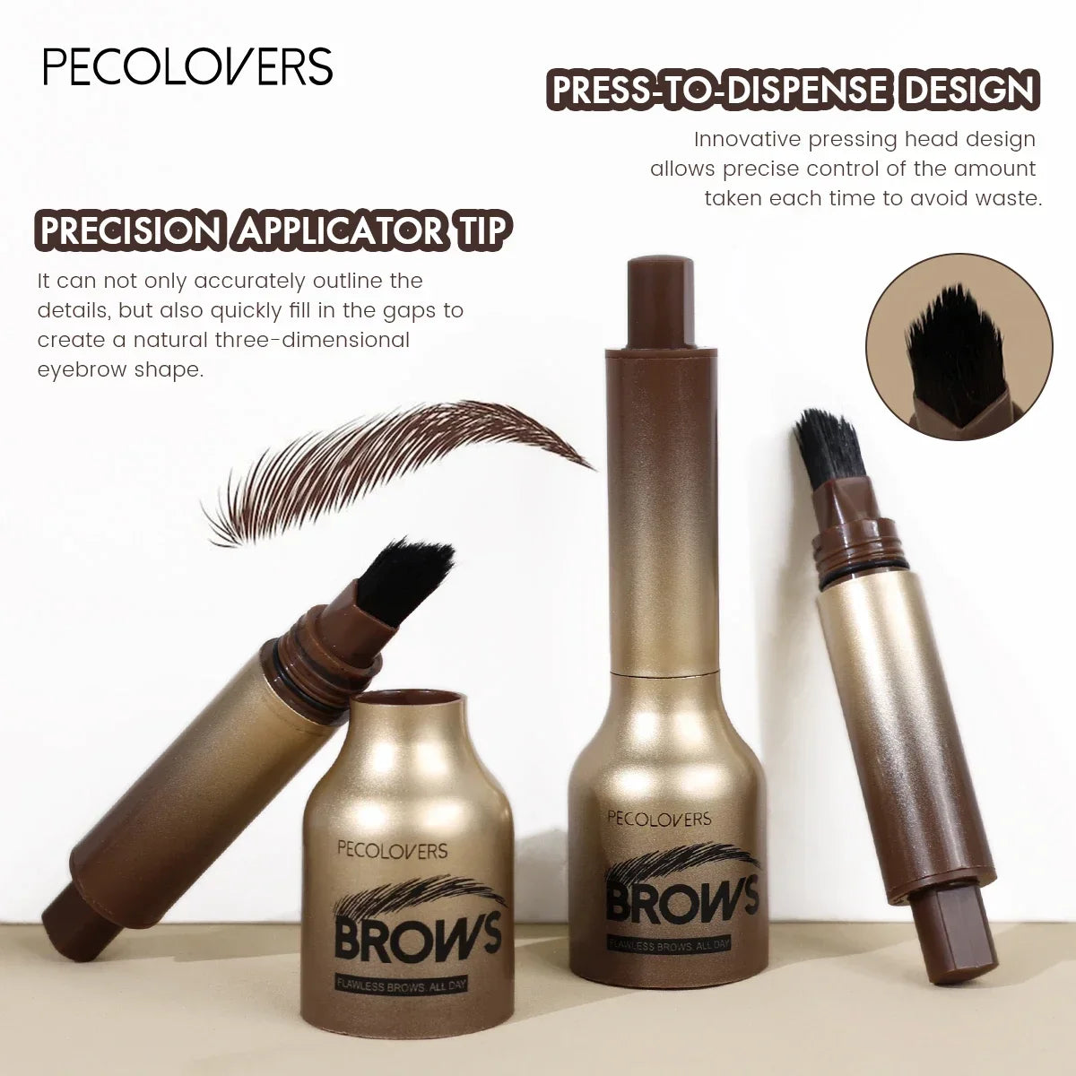 1PC Eyebrow Gel Pen with Angled Brush - Quick-Dry, Long-Lasting, Natural Shaping & Filling for All Skin Types, Waterproof