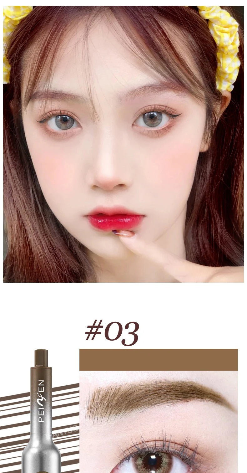 3D Dye Eyebrow Pencil Hairline Anti-smudge Waterproof Lasting Black Brown Brows Large Brush Natural Wild Eyebrow Enhancers Cream