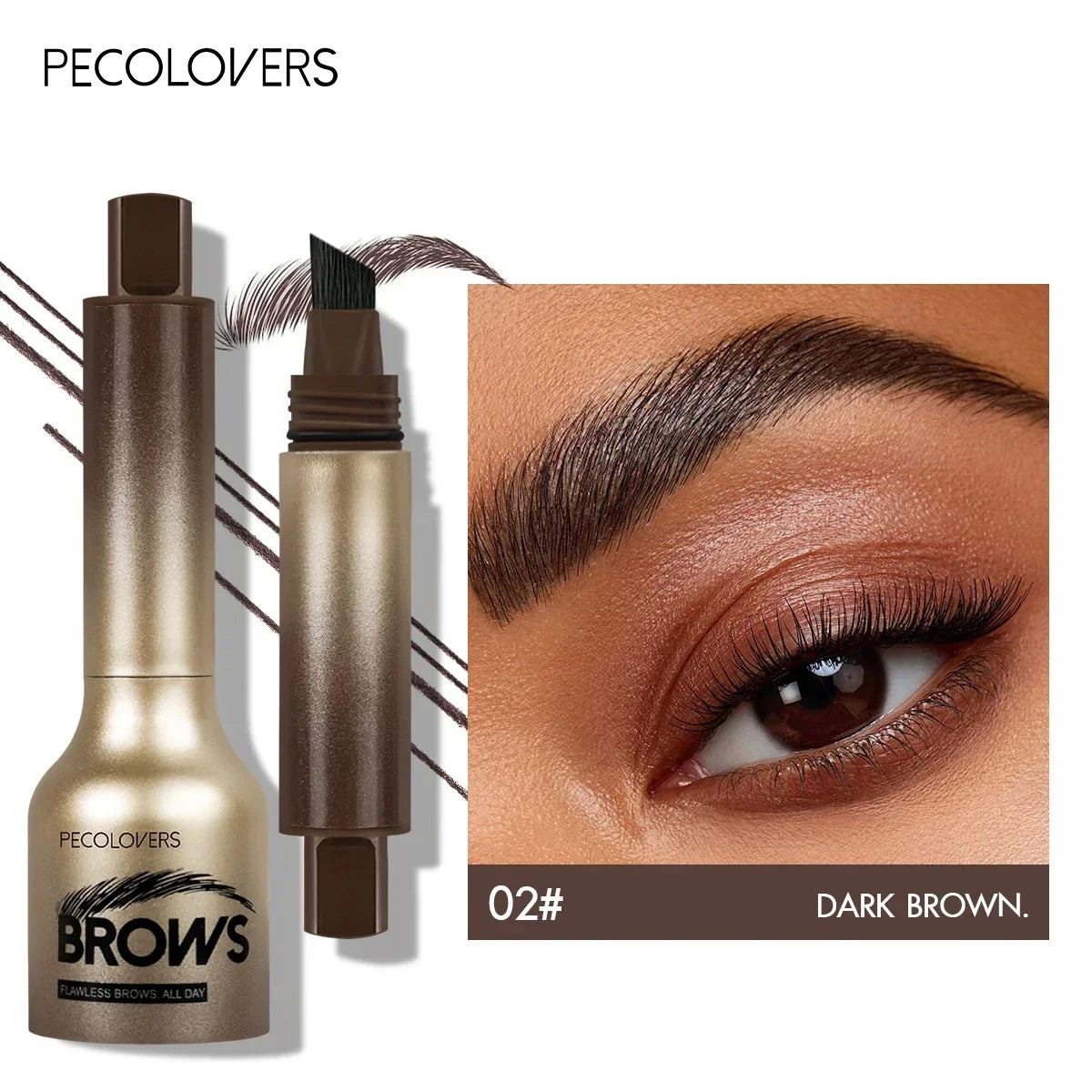 1PC Eyebrow Gel Pen with Angled Brush - Quick-Dry, Long-Lasting, Natural Shaping & Filling for All Skin Types, Waterproof