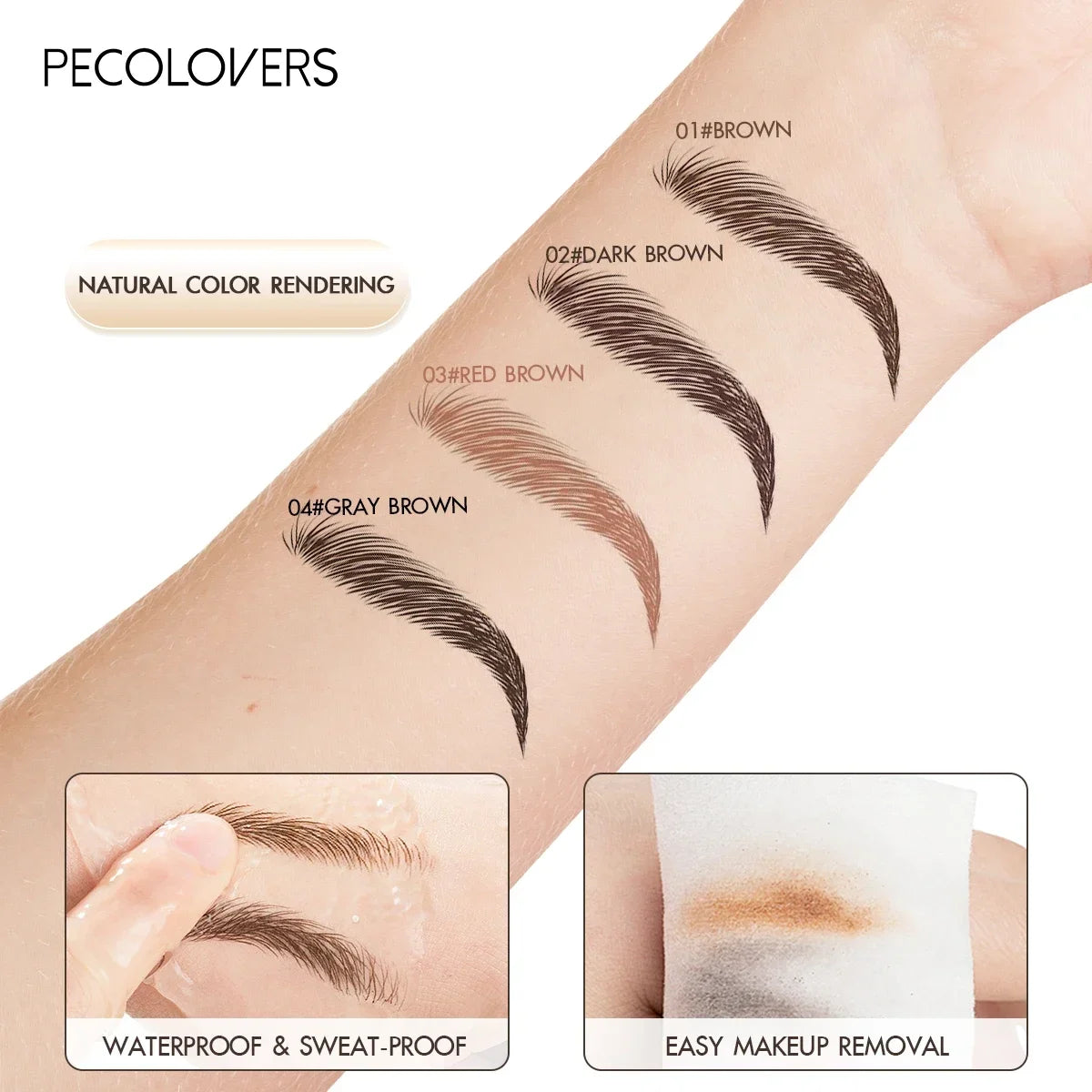 1PC Eyebrow Gel Pen with Angled Brush - Quick-Dry, Long-Lasting, Natural Shaping & Filling for All Skin Types, Waterproof