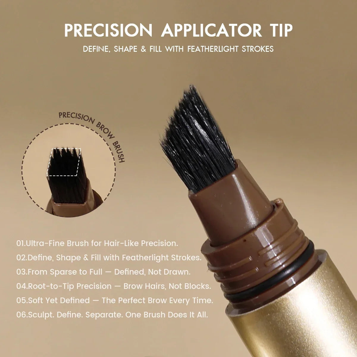 1PC Eyebrow Gel Pen with Angled Brush - Quick-Dry, Long-Lasting, Natural Shaping & Filling for All Skin Types, Waterproof