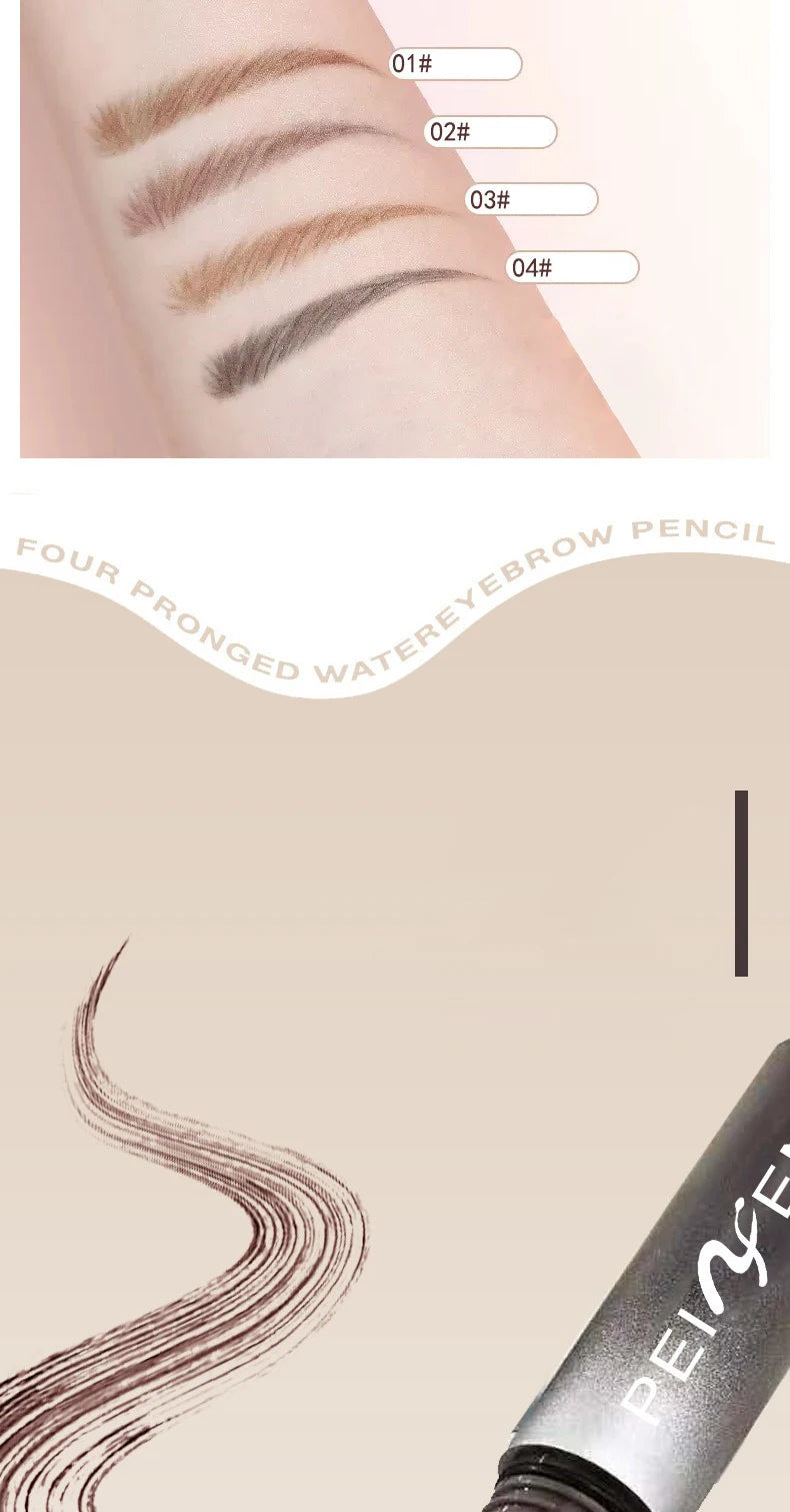3D Dye Eyebrow Pencil Hairline Anti-smudge Waterproof Lasting Black Brown Brows Large Brush Natural Wild Eyebrow Enhancers Cream