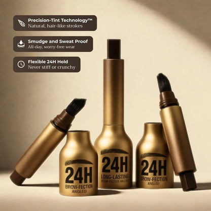 Awaken™ Dual-Action Brow Wand features — smudge proof, flexible hold, precision tip